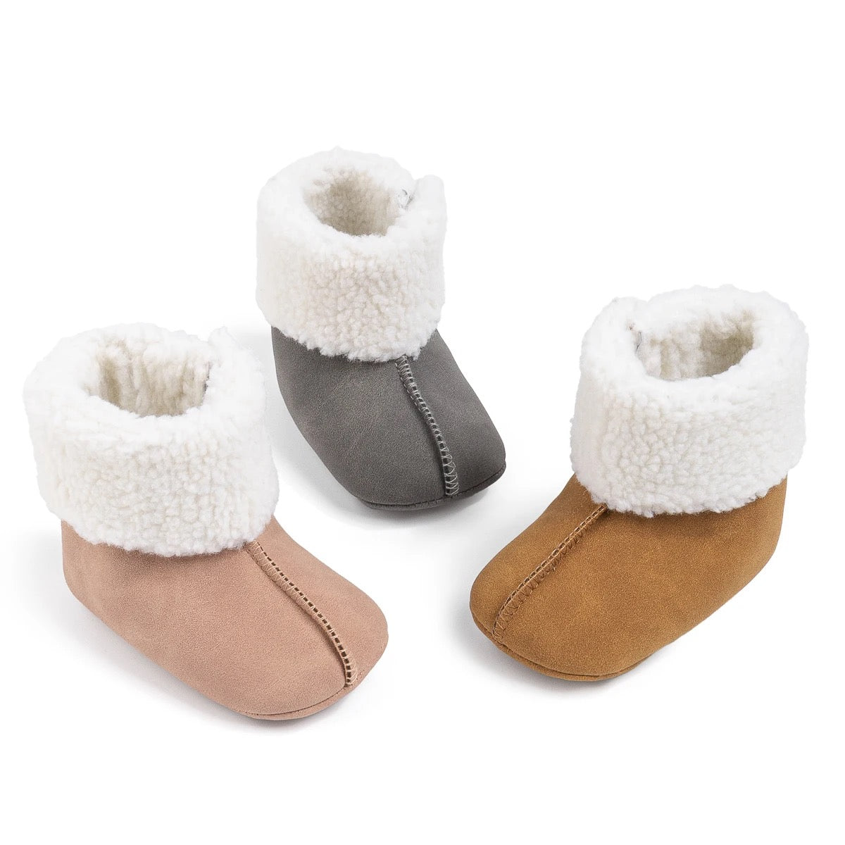 Warm baby booties fleece lining non slip SHO