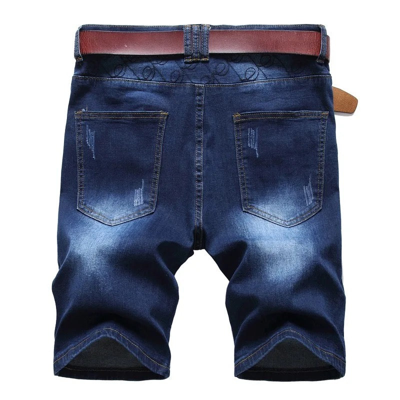 Men slim fit straight Jean shorts Yin