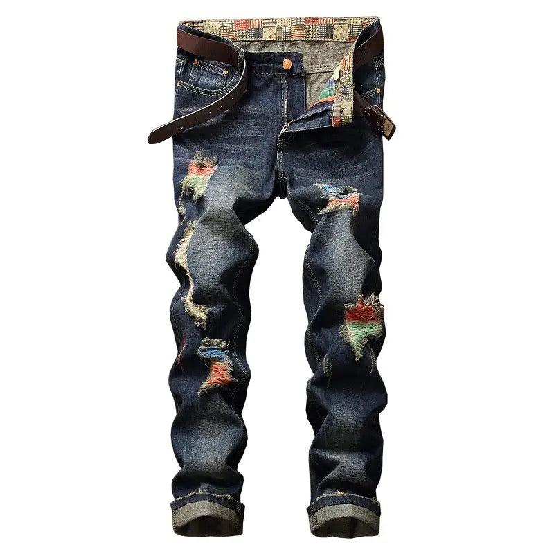 Men brushed skinny leg jeans Yin