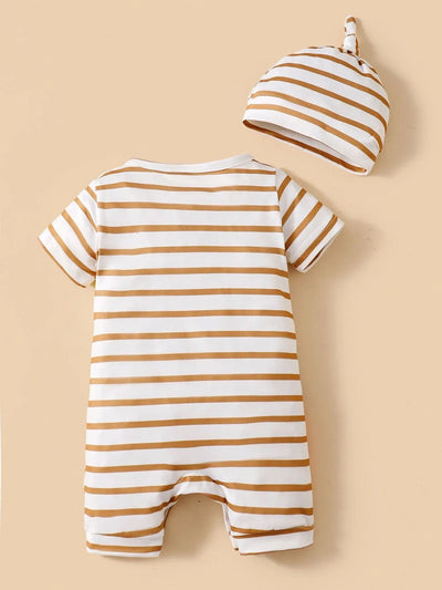 Infant boys bamboo striped cartoon graphic set FSH