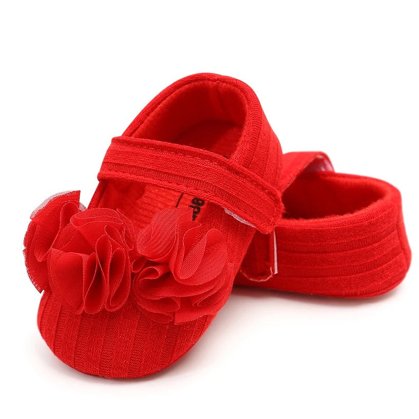 Infants cotton yarn flower ball flats SHO