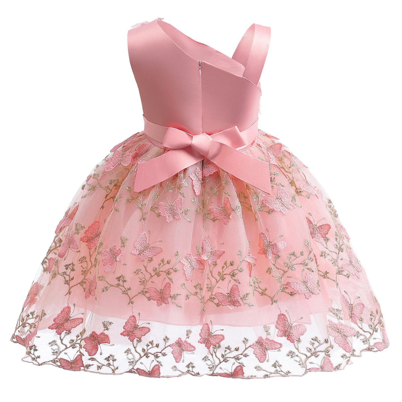 Girls lace pageant flower one shoulder dress FSH