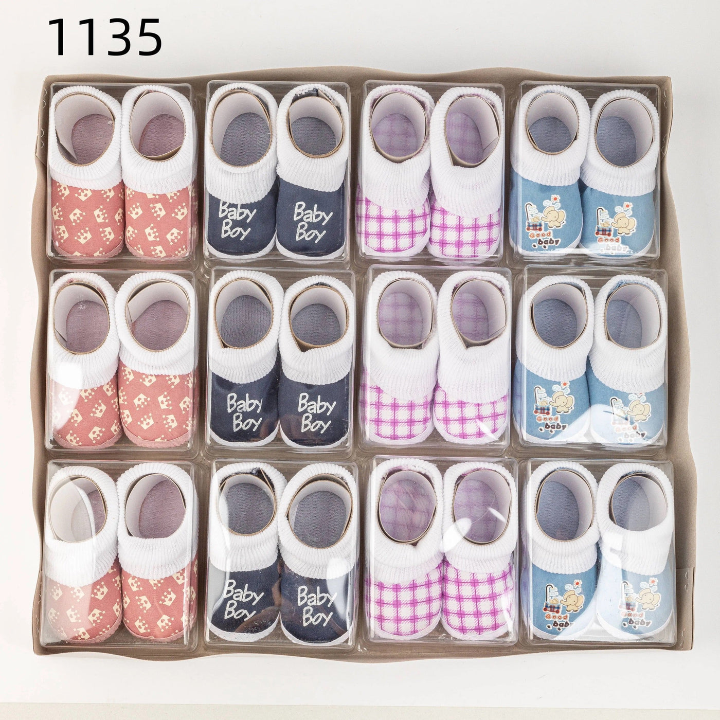 Newborn 12 pair baby shoes in a box anti slip