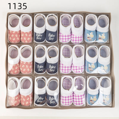 Newborn 12 pair baby shoes in a box anti slip