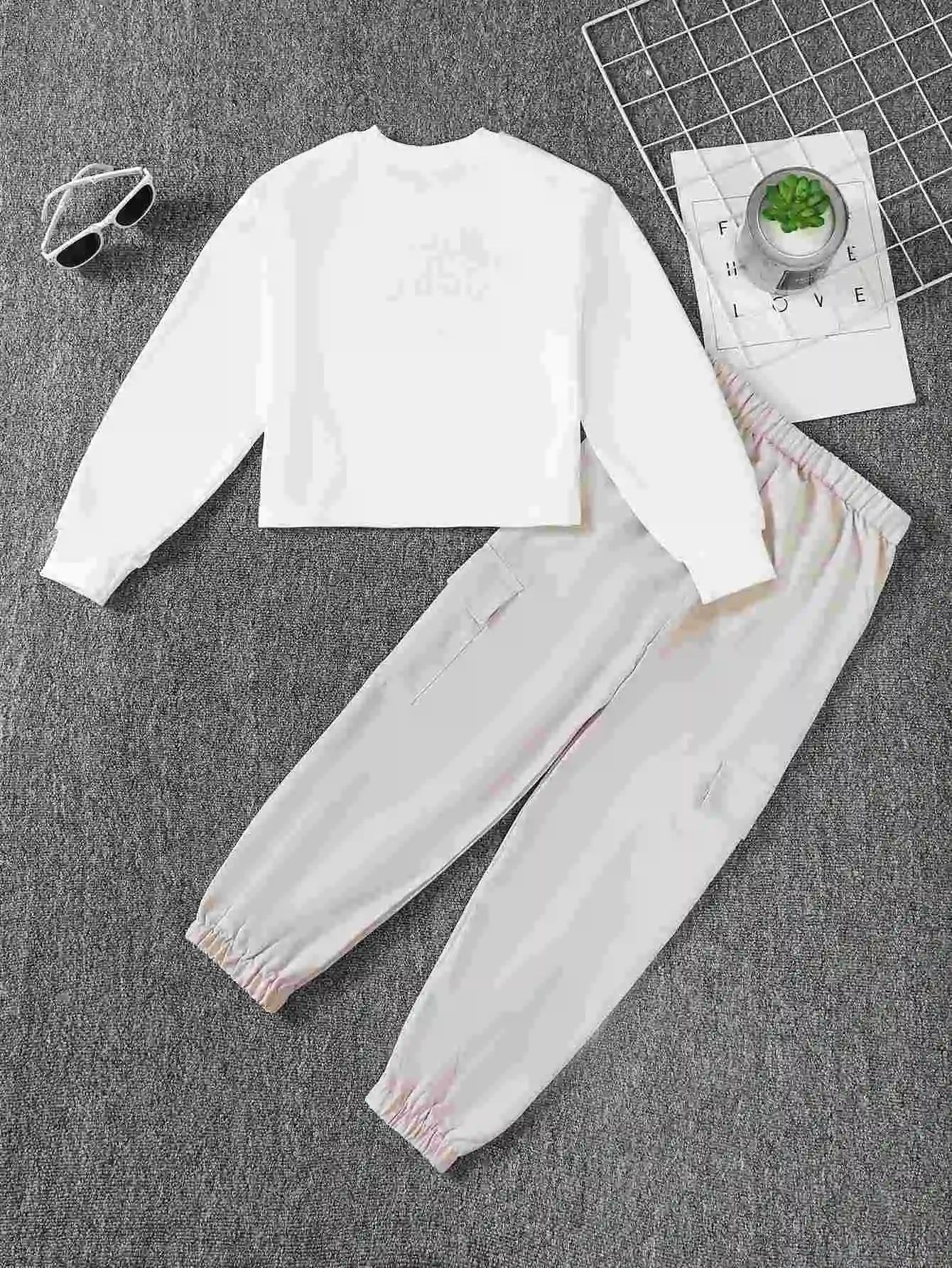 Kids long sleeve sweat pants set FSH