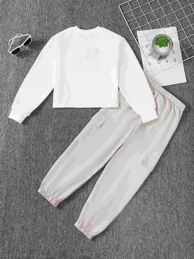 Kids long sleeve sweat pants set FSH
