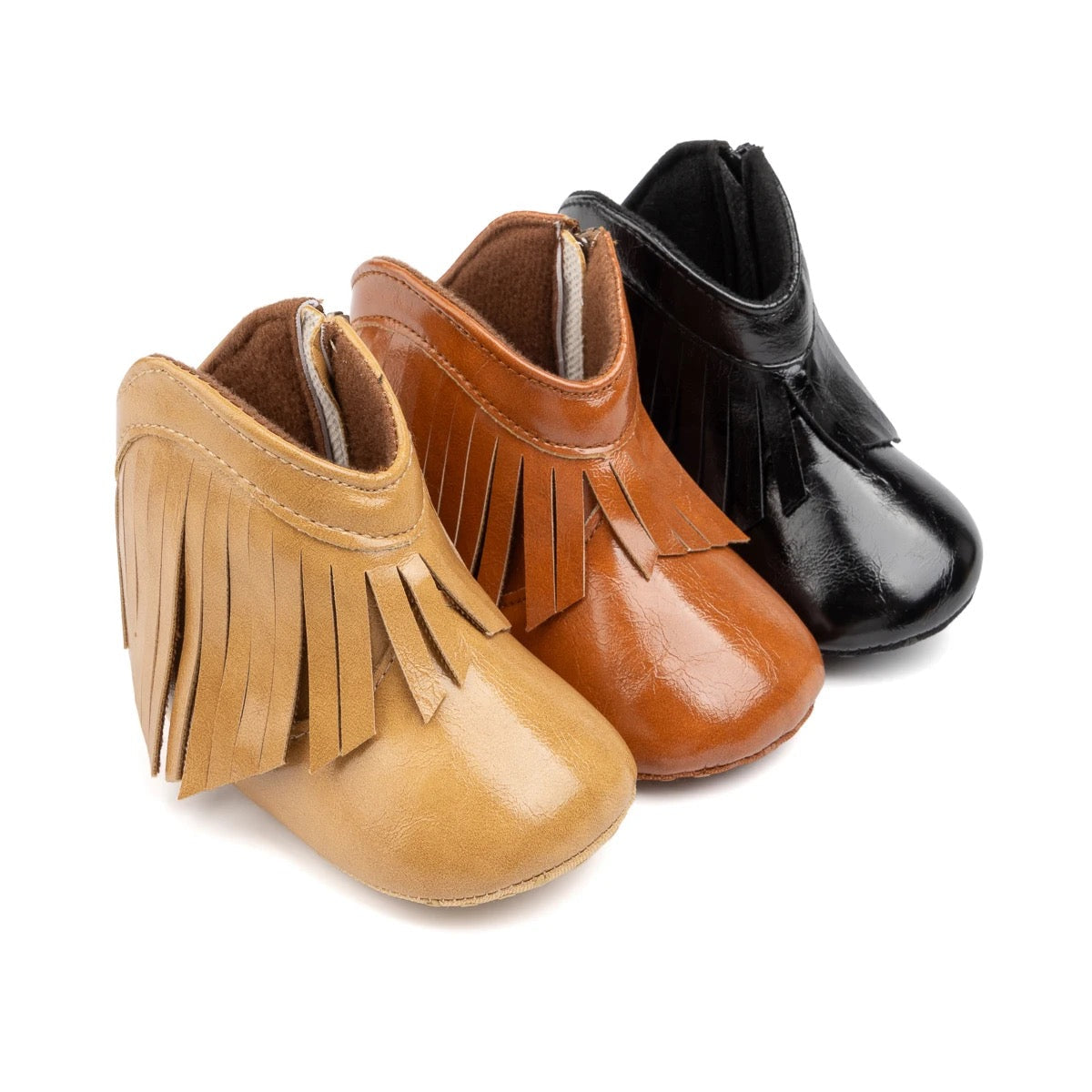 Cute fringe tassel baby leather booties SHO