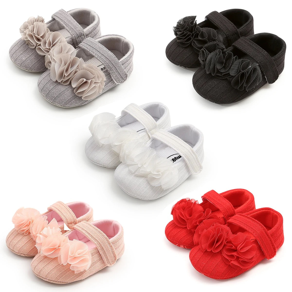 Infants cotton yarn flower ball flats SHO