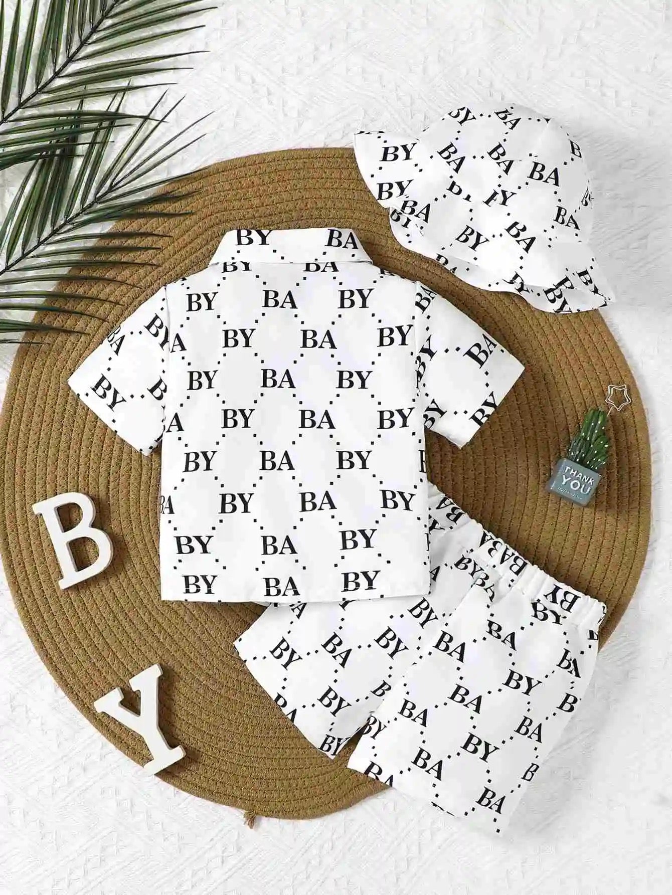 Baby boy casual button down shirt set FSH