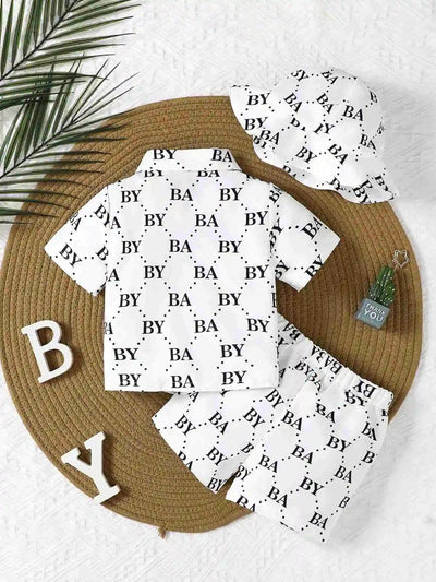 Baby boy casual button down shirt set FSH