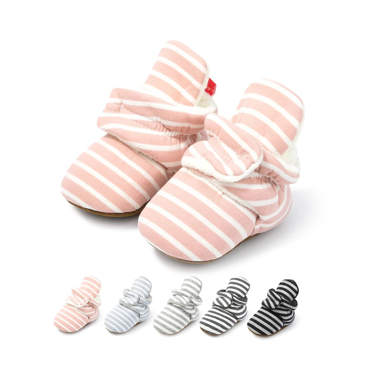 Infants cotton striped booties SHO