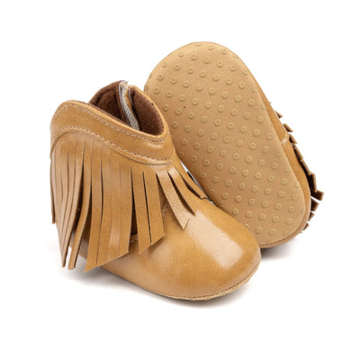 Cute fringe tassel baby leather booties SHO