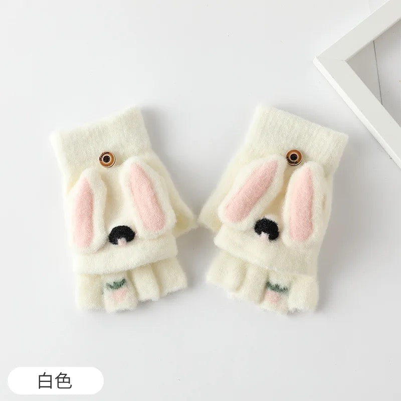 Toddlers warm winter half finger mitten