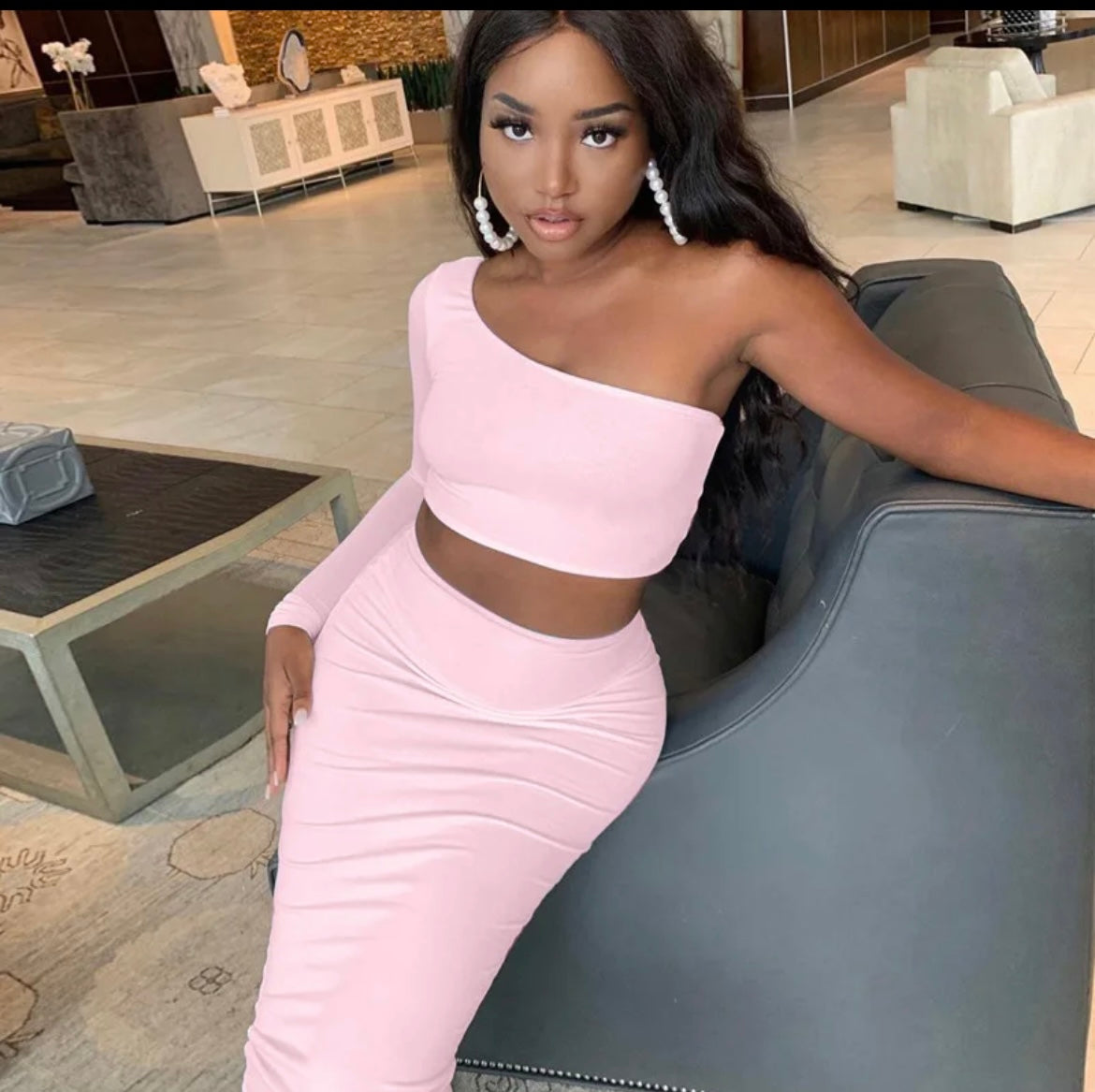 Women two piece skirt set