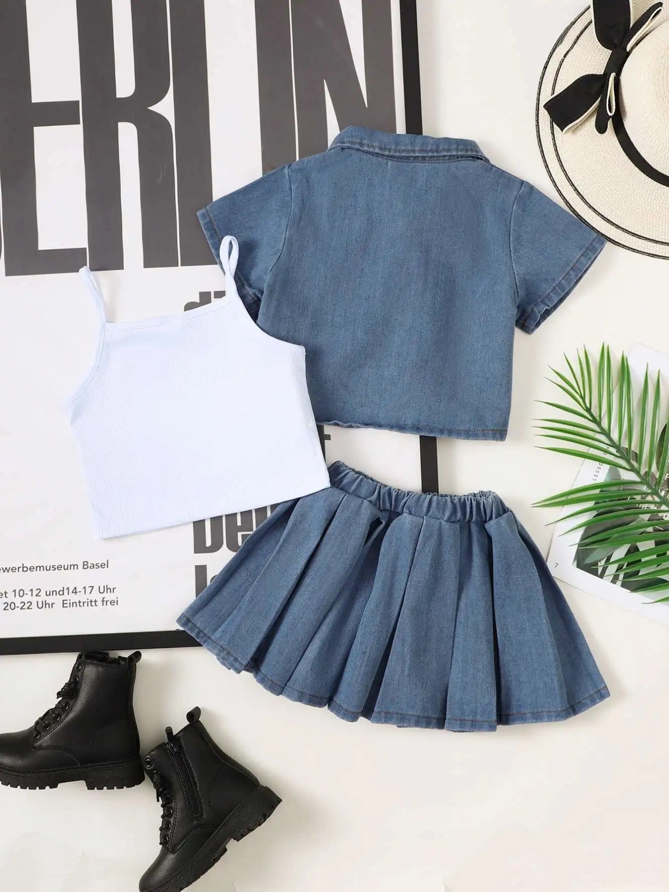 Girls denim skirt set 3 pc FSH