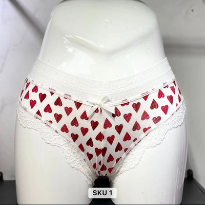 High-End Fashion Women's Sexy Lace Hot Pants Women's Bow Printed panties