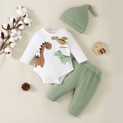 Infant boys long sleeve romper pants set FSH