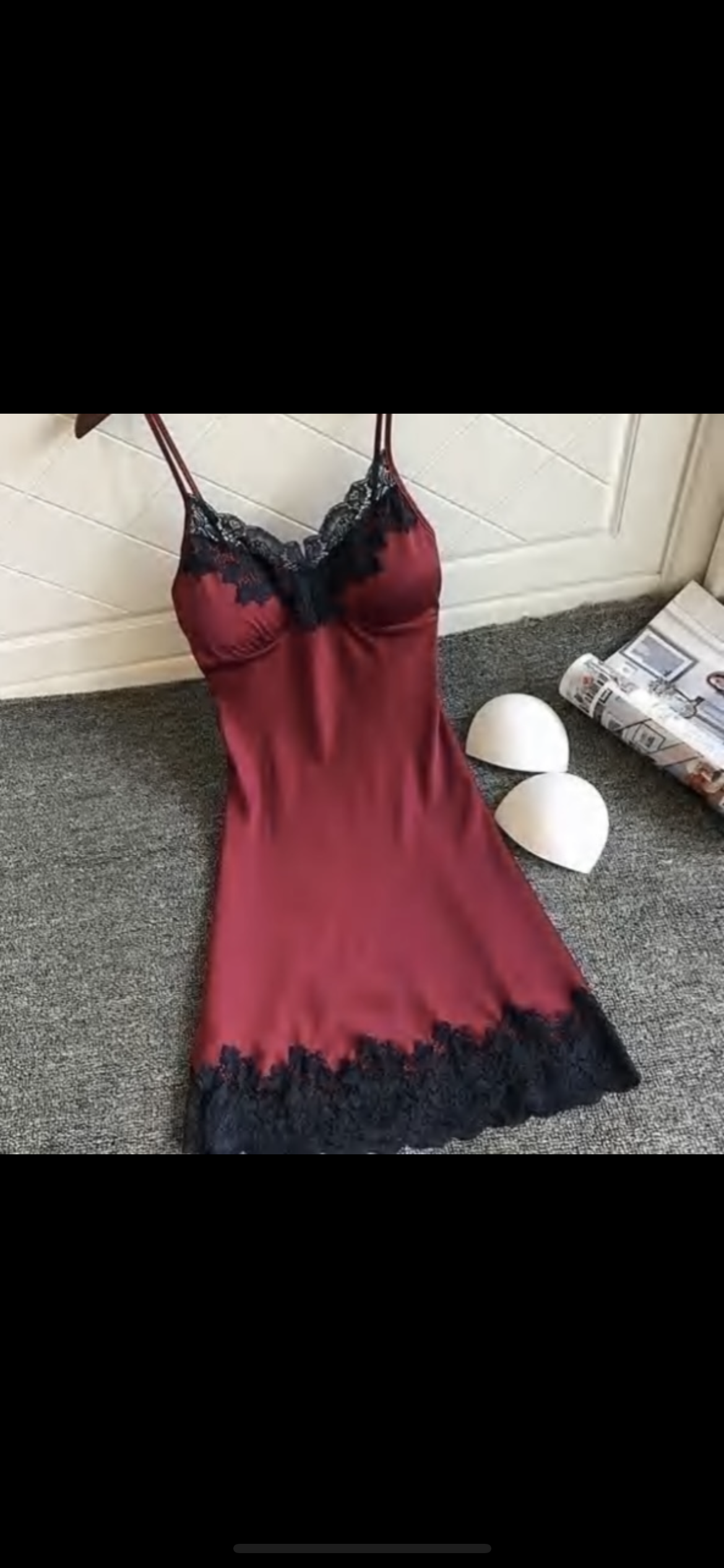 Ladies sexy slim lace night gown