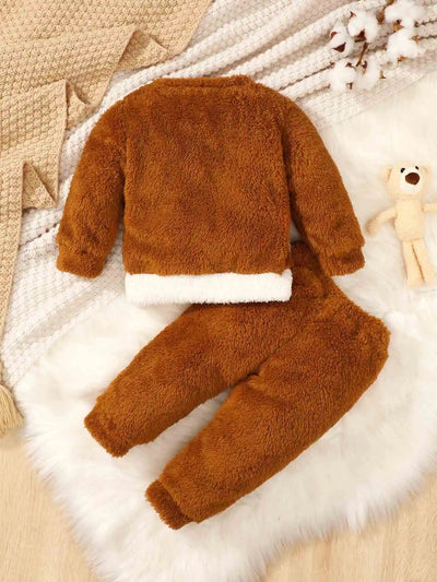 Infants long sleeve fur sweat suit FSH