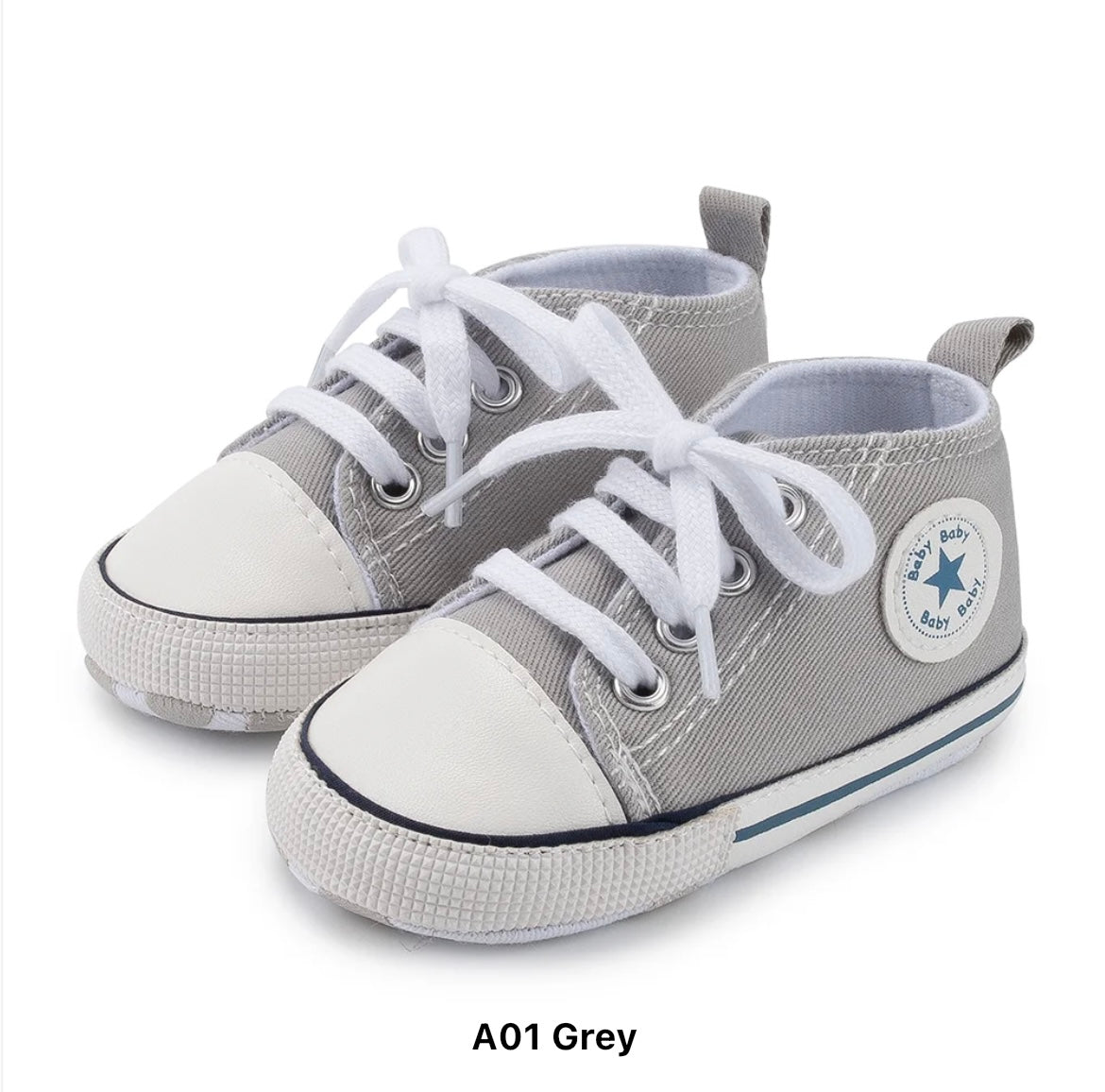 Infants canvas first walker sneakers anti slip rubber insole sports style SHO