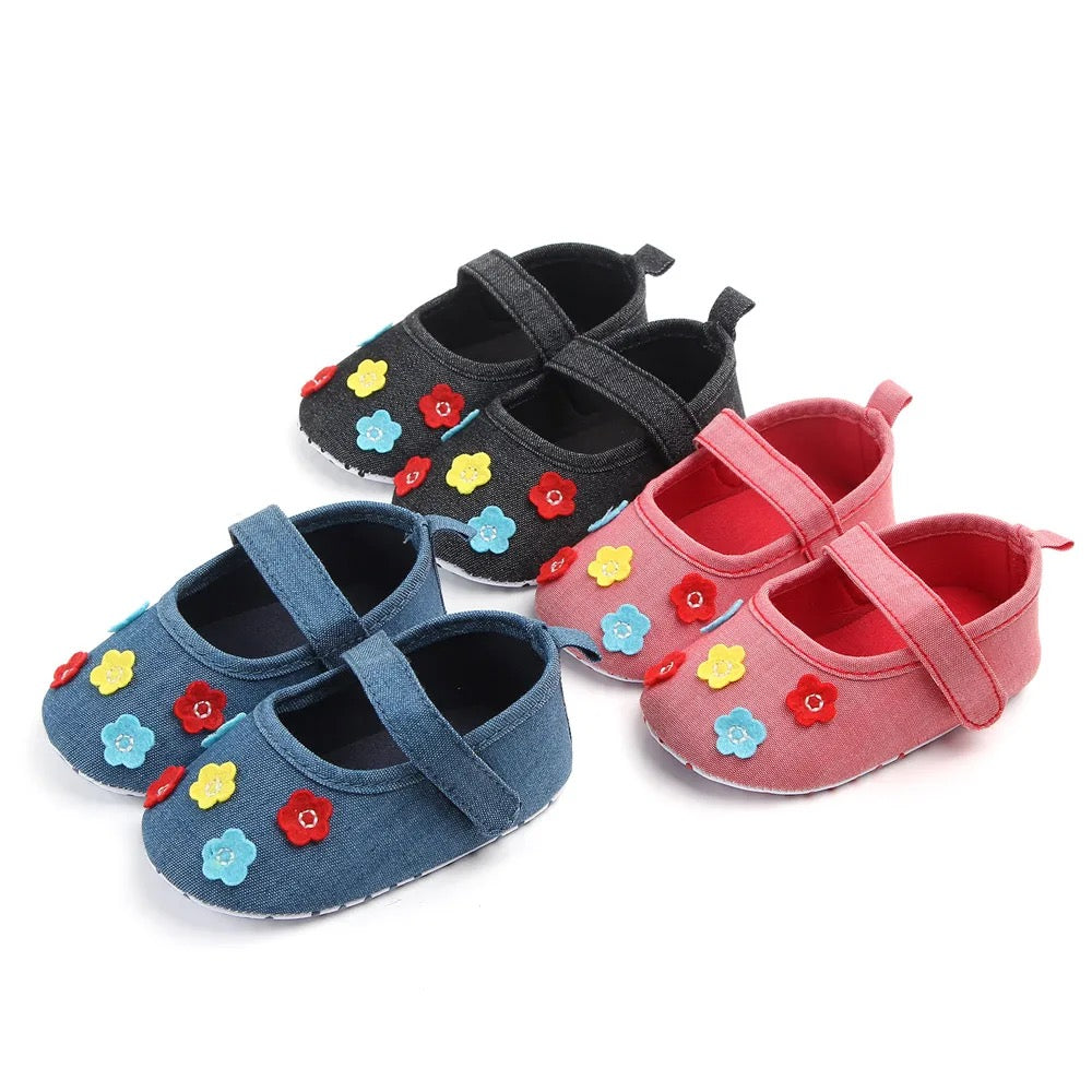 Infants floral print anti slip flats SHO