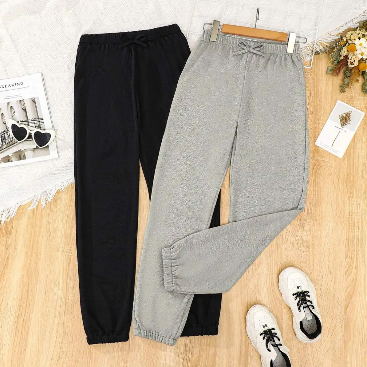 Girls cross waist wide leg sporty pants FSH