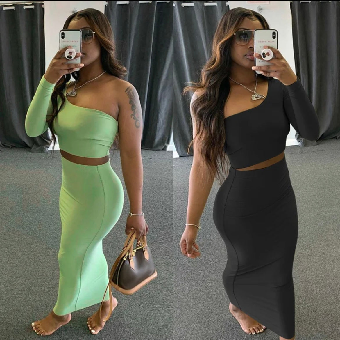 Women two piece skirt set