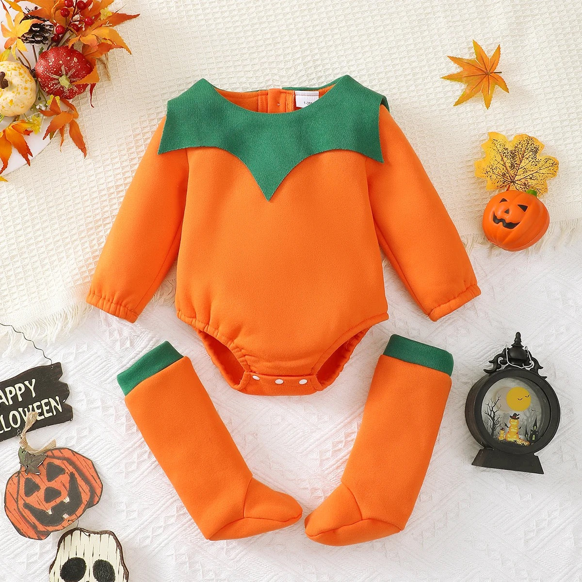 Infant girls pumpkin bodysuit FSH