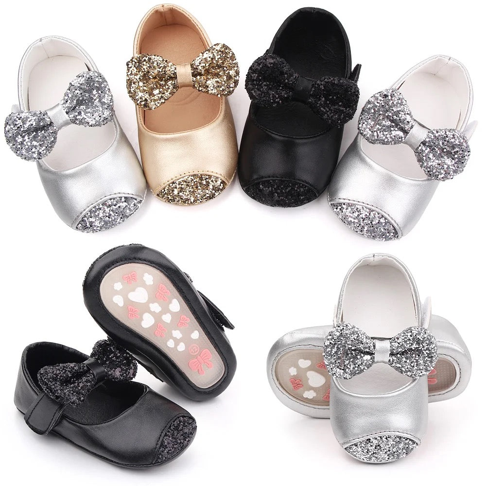 Infants glittery bow dress shoes SHO