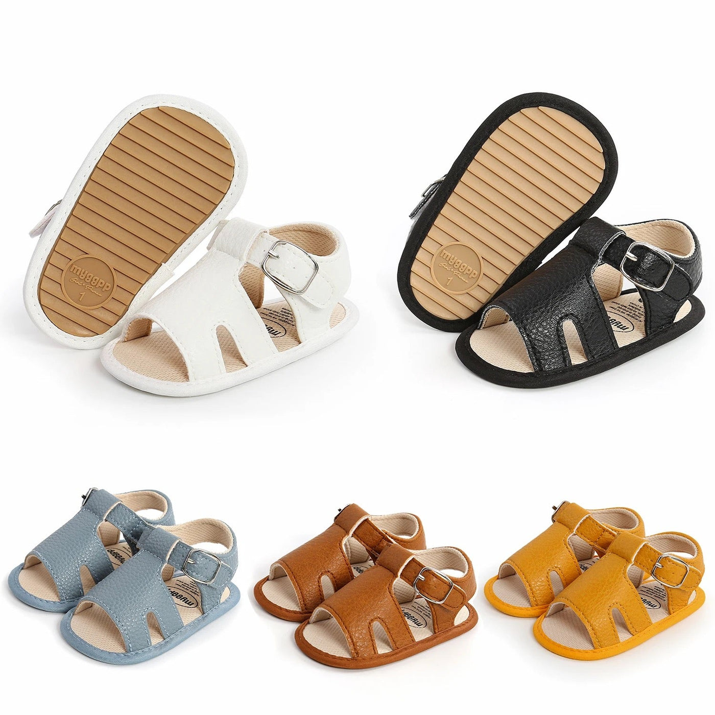 Infants leather anti sole soft rubber sandals SHO