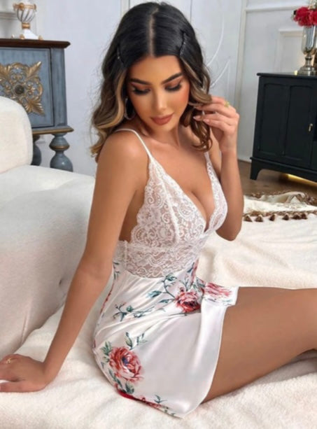 Women sexy silk gown