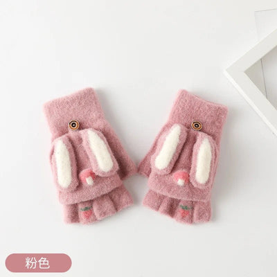 Toddlers warm winter half finger mitten