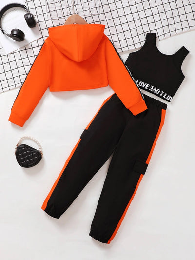Kids 3 PCs cotton street dance clothes FSH