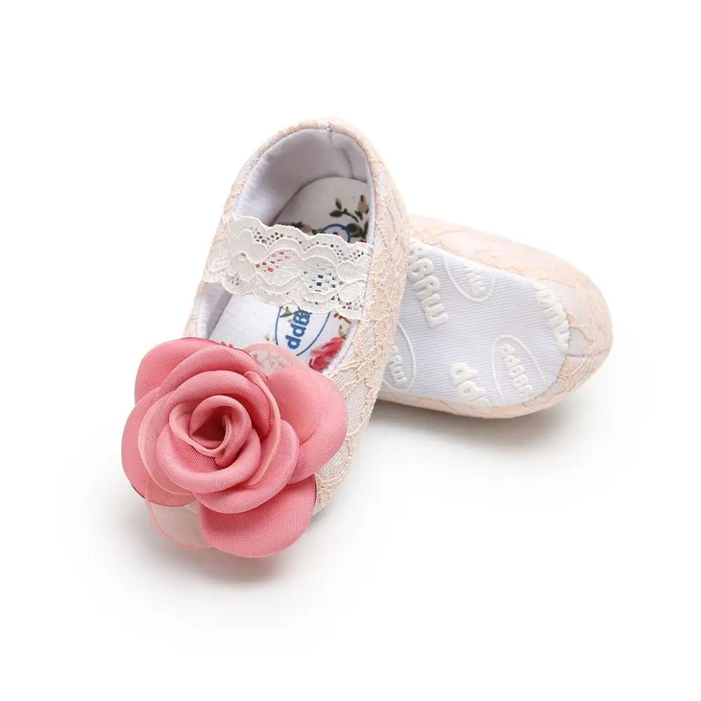 Infants cotton flower lace dress shoes SHO