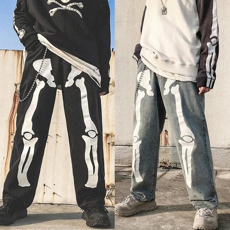 Men high quality fashion tone long straight leg jeans Yin