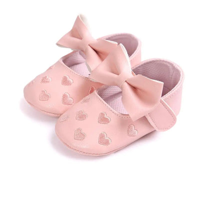 Infants heart design bow dress shoes SHO