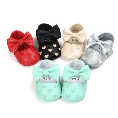 Infants heart design bow dress shoes SHO