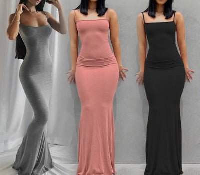 Women slim fit long fishtail skirt maxi dress