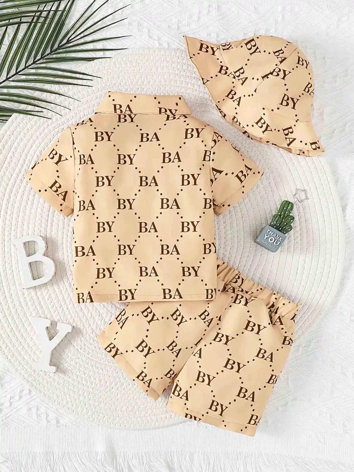Baby boy casual button down shirt set FSH