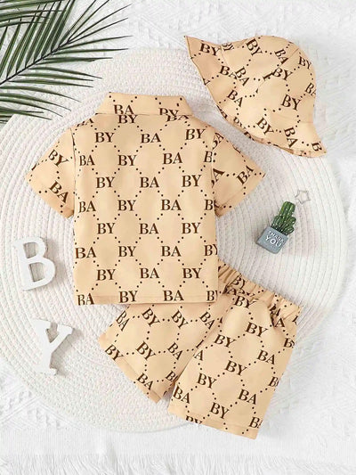 Baby boy casual button down shirt set FSH