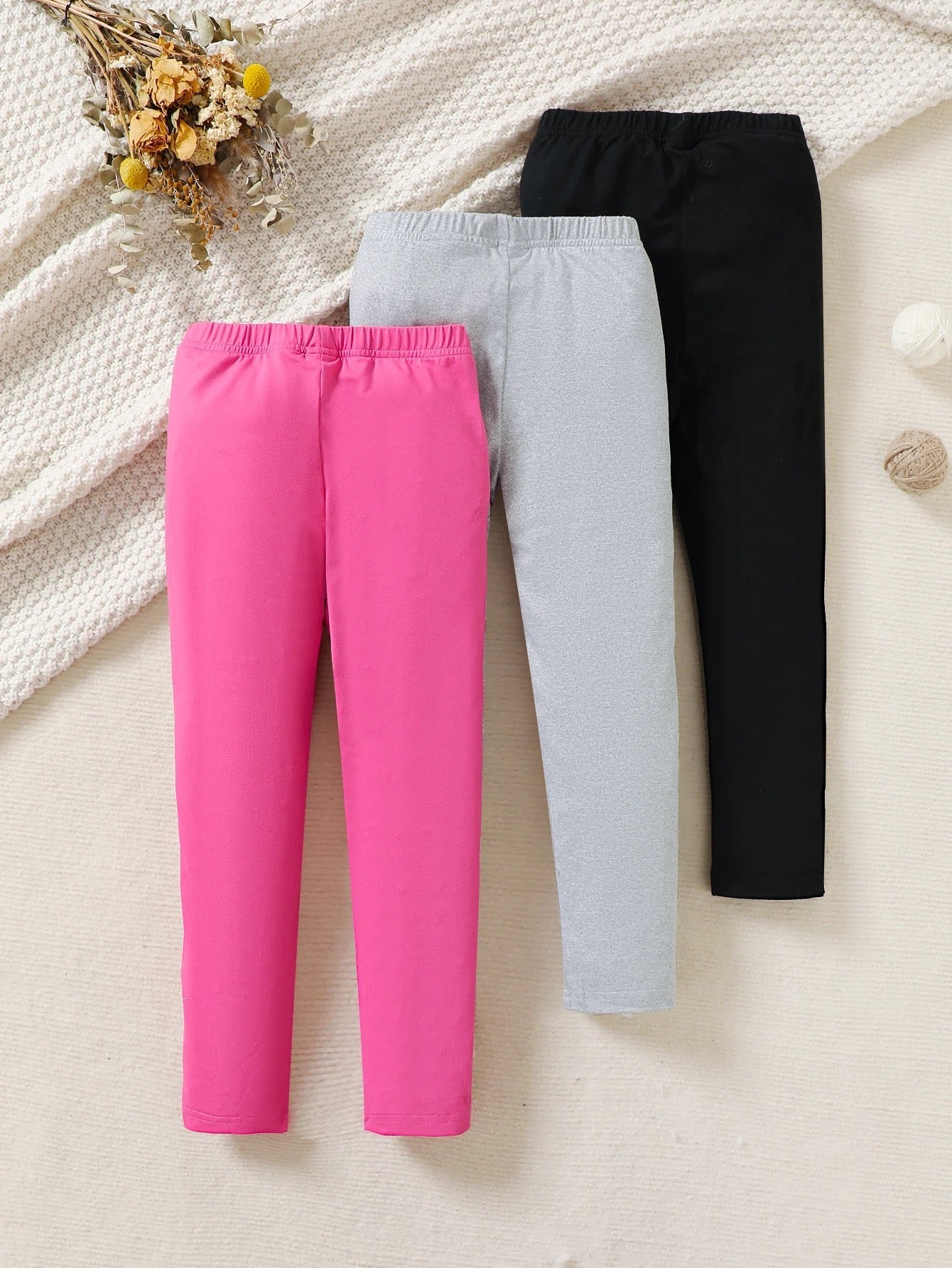 Girls comfortable stretchy 3 pc leggings FSH