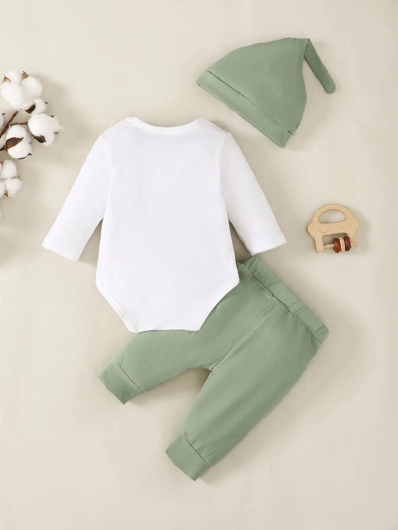 Infant boys long sleeve romper pants set FSH