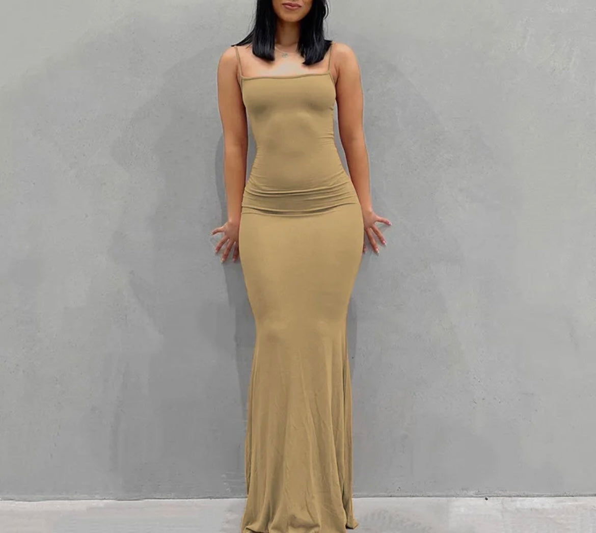 Women slim fit long fishtail skirt maxi dress