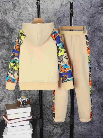 Letter print winter 2 pc sweatsuit boys FSH