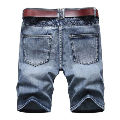Men slim fit straight Jean shorts Yin