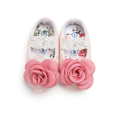 Infants cotton flower lace dress shoes SHO