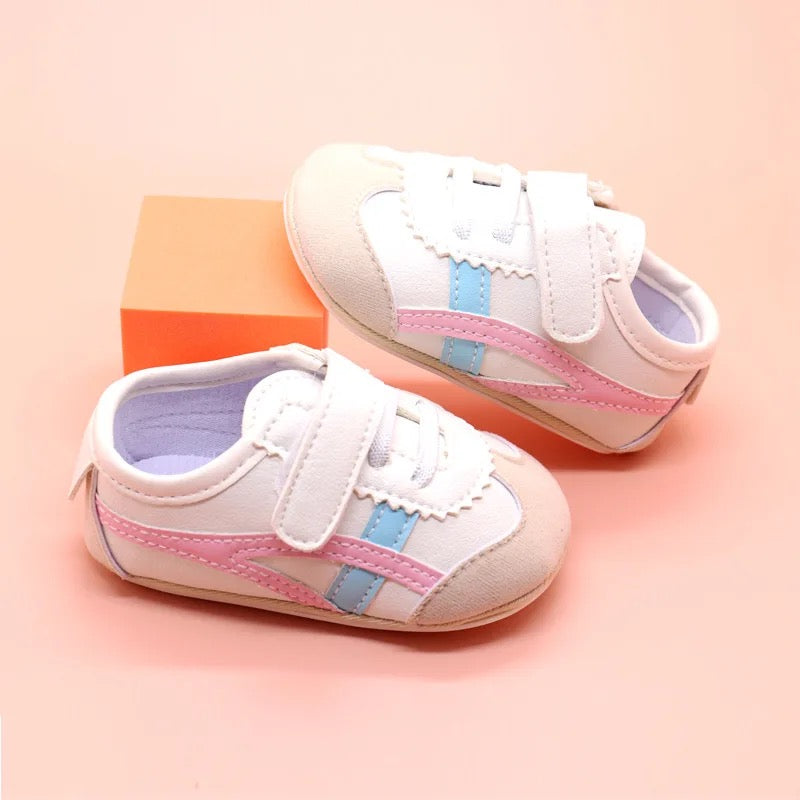 Striped accent baby first walking shoes sporty style SHO