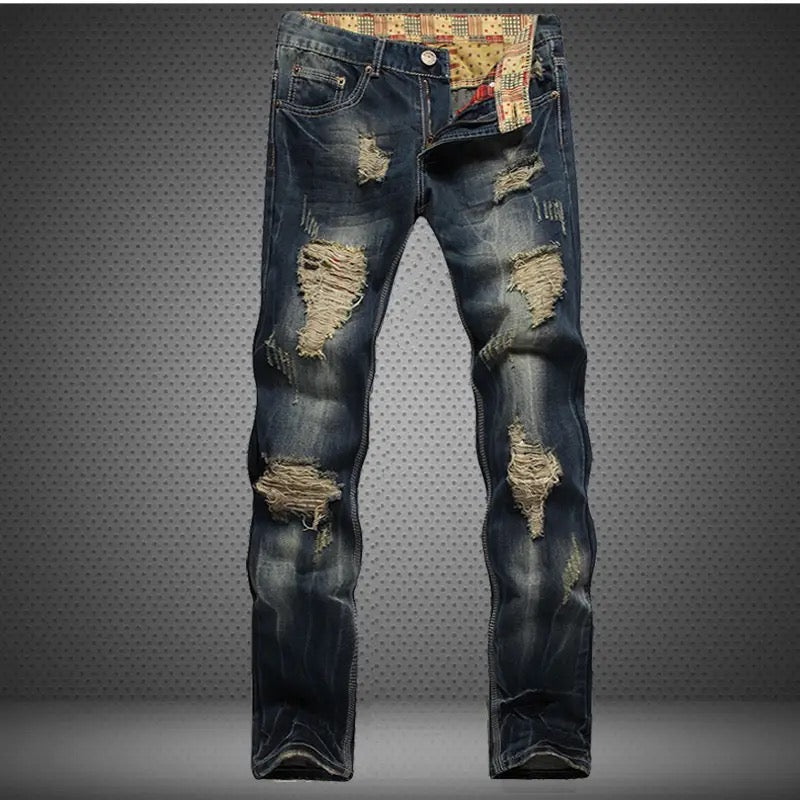 Men denim ripped jeans Yin
