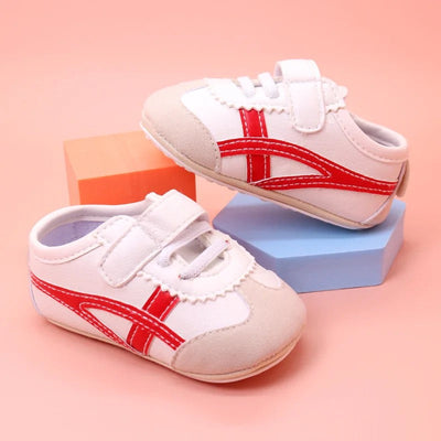 Striped accent baby first walking shoes sporty style SHO