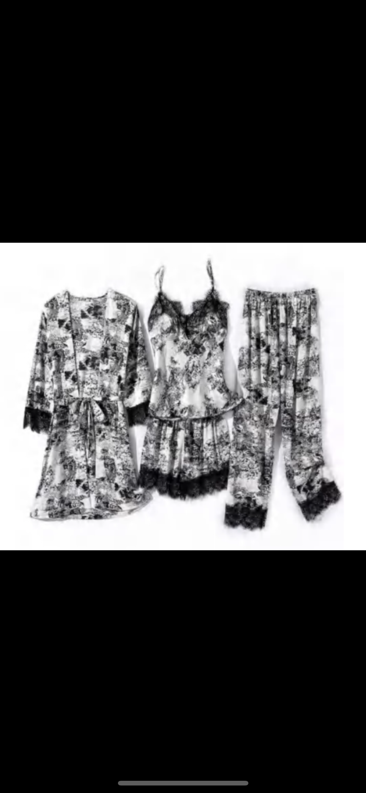 4 piece sleepwear nightgown robe and pants set